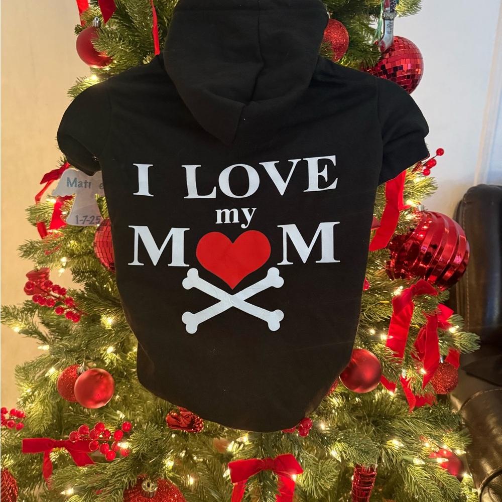 Black 'I Love My Mom' Kids Hoodie